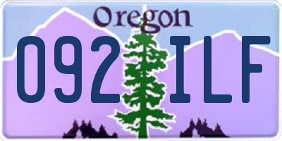 OR license plate 092ILF