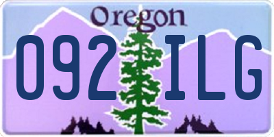 OR license plate 092ILG