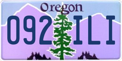 OR license plate 092ILI