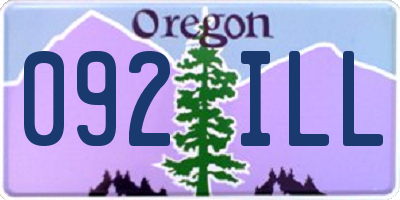 OR license plate 092ILL
