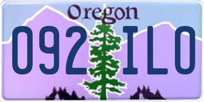 OR license plate 092ILO