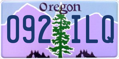 OR license plate 092ILQ