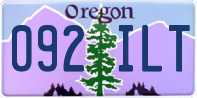 OR license plate 092ILT