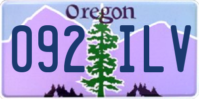 OR license plate 092ILV