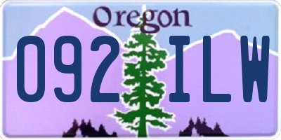 OR license plate 092ILW