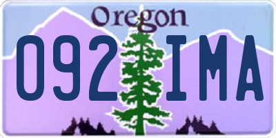 OR license plate 092IMA
