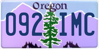 OR license plate 092IMC