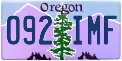 OR license plate 092IMF