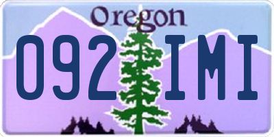 OR license plate 092IMI