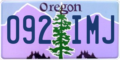 OR license plate 092IMJ