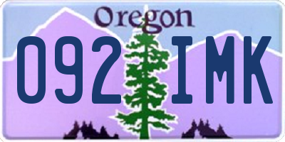 OR license plate 092IMK