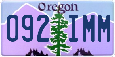 OR license plate 092IMM
