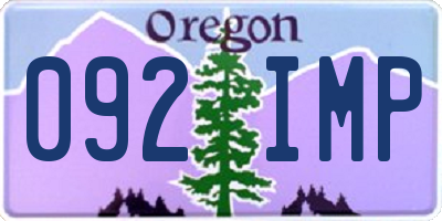 OR license plate 092IMP