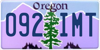 OR license plate 092IMT