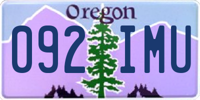 OR license plate 092IMU