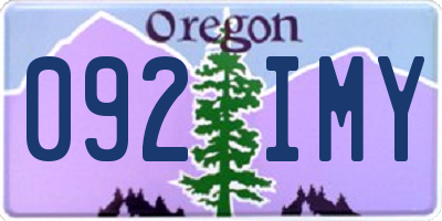 OR license plate 092IMY