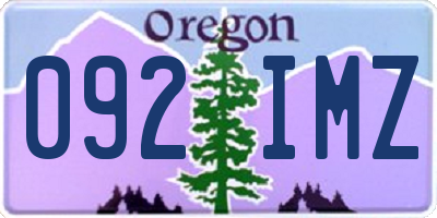 OR license plate 092IMZ