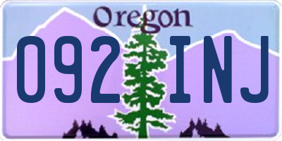 OR license plate 092INJ
