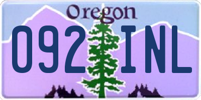 OR license plate 092INL