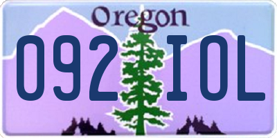 OR license plate 092IOL