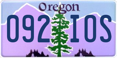 OR license plate 092IOS