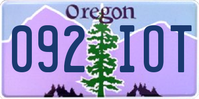 OR license plate 092IOT
