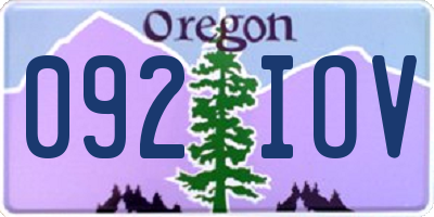 OR license plate 092IOV