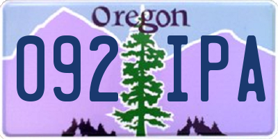 OR license plate 092IPA