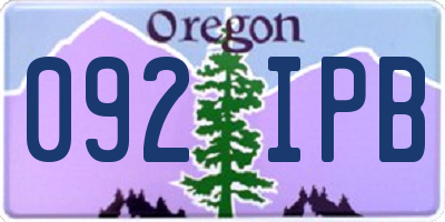 OR license plate 092IPB