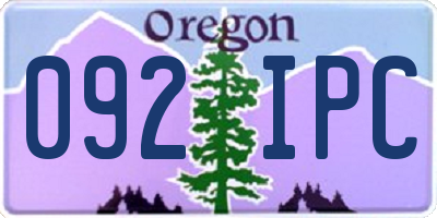 OR license plate 092IPC
