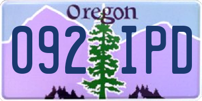 OR license plate 092IPD