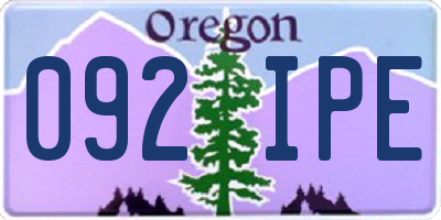 OR license plate 092IPE