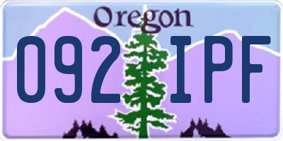 OR license plate 092IPF
