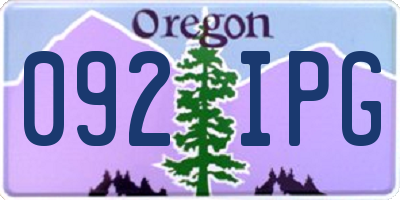 OR license plate 092IPG