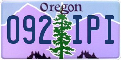 OR license plate 092IPI