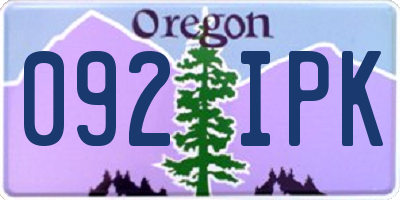 OR license plate 092IPK