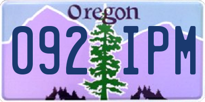 OR license plate 092IPM