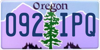 OR license plate 092IPQ