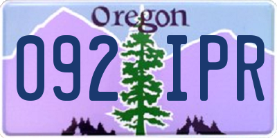 OR license plate 092IPR
