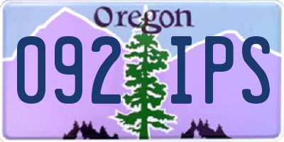 OR license plate 092IPS