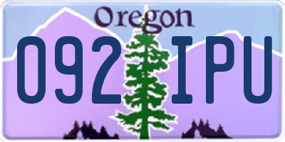 OR license plate 092IPU