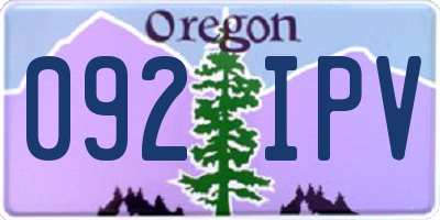 OR license plate 092IPV