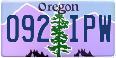 OR license plate 092IPW