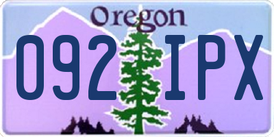 OR license plate 092IPX