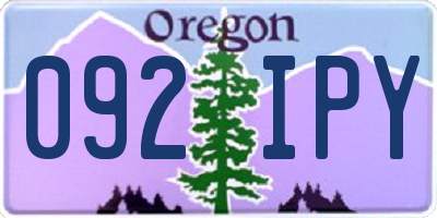 OR license plate 092IPY