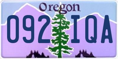 OR license plate 092IQA