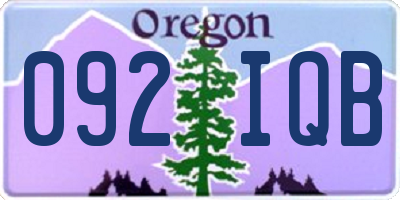 OR license plate 092IQB