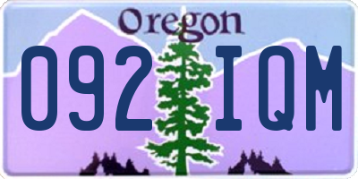 OR license plate 092IQM