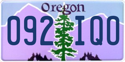OR license plate 092IQO