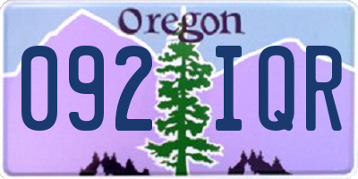 OR license plate 092IQR